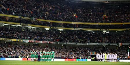 VIDEO: Disgraceful scenes at the Aviva as section of fans ignore minute’s silence for victims of Paris attacks