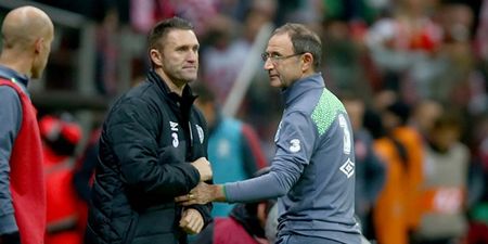 PIC: Martin O’Neill and Robbie Keane shared an emotional dressing room moment after the Bosnia game