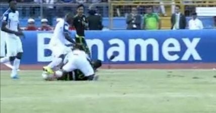 VIDEO: Honduras player could well have suffered the most horrific leg break in football [GRAPHIC]