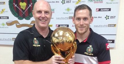 An Ireland international has added a Singapore League title to his medal collection