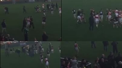 VIDEO: Horrific scenes in Derry as handbags turn to mass brawl with fans jumping the fence