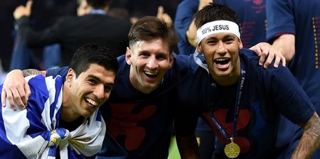 Vine: Lionel Messi and Luis Suarez want no part of Neymar’s awful outfit