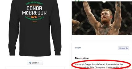 PIC: Conor McGregor has already beaten Jose Aldo, at least according to the UFC Store’s latest error