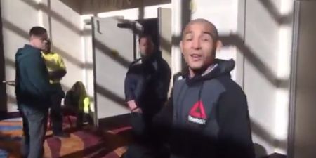 VIDEO: Confirmation Jose Aldo has at least made it to Las Vegas to fight Conor McGregor this time