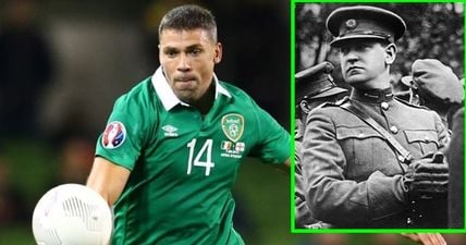 PIC: Jon Walters as Michael Collins may be the best Euro 2016 flag we’ve seen yet