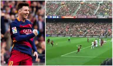 VIDEO: This Barcelona fan captured Lionel Messi’s sublime free-kick in glorious slow motion