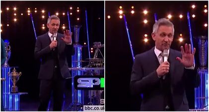 Watch: Gary Lineker’s cuts himself on SPOTY trophy live on-air