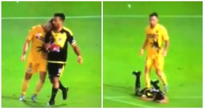 Watch: Irish striker only receives a yellow card for retaliation headbutt