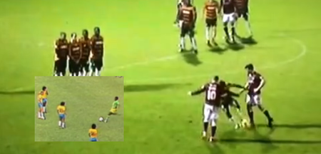 WATCH: Barnet player has absolutely no time for Northampton’s trick free kicks