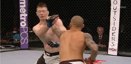 Pic: Dustin Poirier’s heavy strikes certainly left their mark on Joseph Duffy’s face