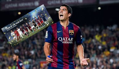 Luis Suarez somehow misses out on a place in Uefa’s team of 2015