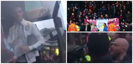 VIDEO: Aston Villa fans pelt Ciaran Clark and team mates with violent abuse on way to bus