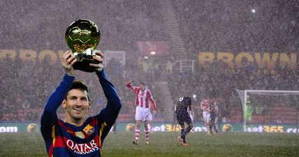 FINALLY! Lionel Messi is asked if he can do it on a wet Wednesday night at the Britannia Stadium