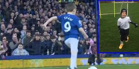 VIDEO: Inspiring Everton fan gets the biggest cheer of the season by netting at Goodison Park