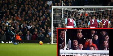 Angry West Ham uses lots of crazy hand gestures to distract Sergio Aguero before spot-kick