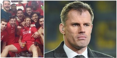 Jamie Carragher appears to have changed his stance on dressing room selfies