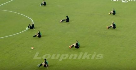 VIDEO: Greek players stage touching sit-down protest in support of refugees