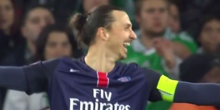 VIDEO: Zlatan Ibrahimovic could only laugh at the laziest goal of his career last night