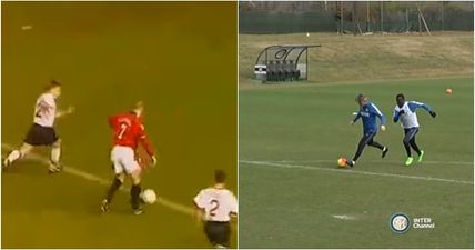 WATCH: Roberto Mancini came up with a Cantona-esque chip in Inter training