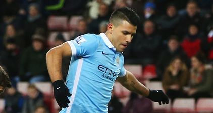 Manchester City and Sunderland’s Twitter accounts had slightly different opinions of Sergio Aguero strike