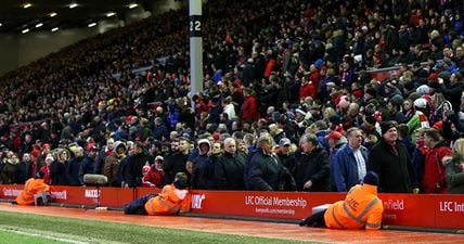 PIC: Jamie Carragher joined Liverpool fans who staged a 77th minute walkout at Anfield