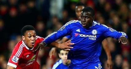 PIC: Chelsea’s Kurt Zouma stretchered off in agony during Manchester United clash