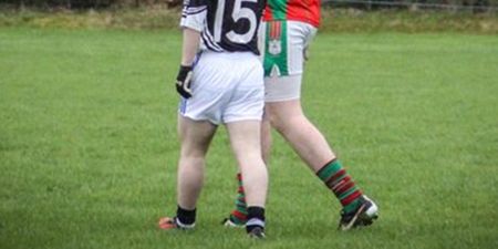 PIC: When ‘Bugsy’ met ‘Chops’ – Laois club football game produces the GAA picture of the year