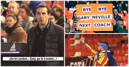 VIDEO: Footage from a near-empty Mestalla captures the pressure Gary Neville is under by Valencia fans