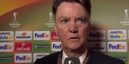 Could this silly slip of the tongue be Louis van Gaal’s final words as Manchester United manager