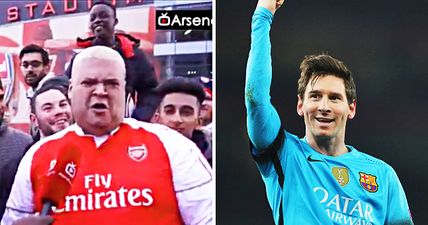 VIDEO: Hilariously cocky Arsenal fan made to eat his disrespectful words after Barcelona game