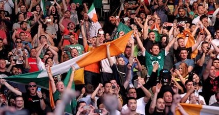 MGM staff deny claims that security are taking flags away from Irish fans attending UFC 196