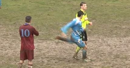 WATCH: Italian referee reacts like an absolute badass after dismissed player attacks him