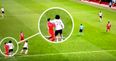 VIDEO: Marouane Fellaini’s vicious elbow to Emre Can’s cheek goes unnoticed and unpunished at Anfield