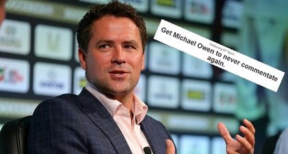 A petition has been launched to ban Michael Owen from commentating