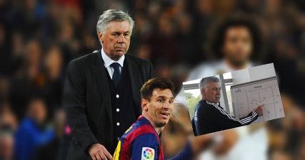 PIC: Carlo Ancelotti draws up tactical masterplan on how to (try and) stop Lionel Messi