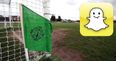 Junior B goalkeeper Snapchatting during the game