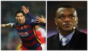 VIDEO: Marcel Desailly pays a weird bitey tribute to Luis Suarez after brilliant volley