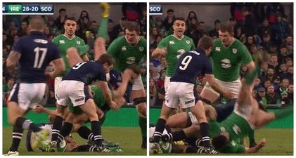 Watch: Jonny Sexton was on the end of a wrestling move against Scotland