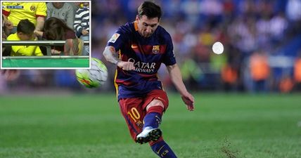 WATCH: Female fan almost passes out after having hand injured by powerful Lionel Messi shot