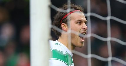 Celtic defender left with cut eye after jubilant celebrations that followed late Tom Rogic winner