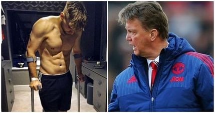 Louis van Gaal breaks the bad news to Luke Shaw