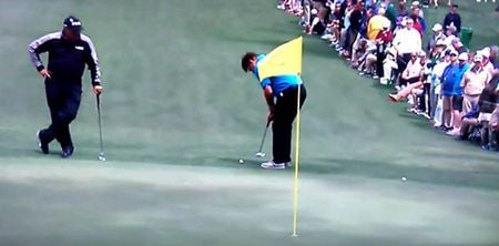 VIDEO: Nick Faldo sinks one of the greatest putts you’ll ever see at US Masters par three tournament