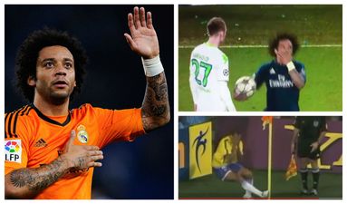 WATCH: Shameful scenes as Marcelo feigns being struck against Wolfsburg