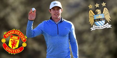 Manchester United fan Rory McIlroy appears to be changing his allegiance to bitter rivals