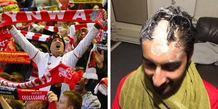 This Liverpool fan had to shave his head after saying they wouldn’t beat Borussia Dortmund