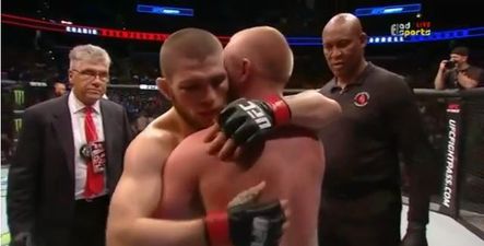 WATCH: Beautiful moment of sportsmanship between Khabib Nurmagomedov and defeated UFC debutant