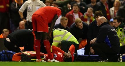 Funes Mori follows up disgusting tackle on Divock Origi by grabbing the Everton badge