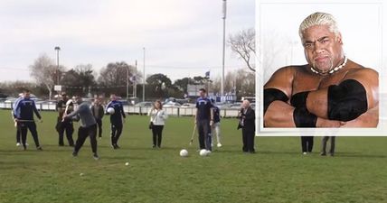 VIDEO: Oh this? It’s just Rikishi’s son absolutely nailing a hurling crossbar challenge