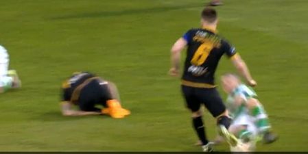 VIDEO: Shamrock Rovers captain receives straight red for dangerous over the ball tackle