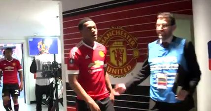 VIDEO: Anthony Martial laughs as he is immediately taken for drugs test on his way down the tunnel